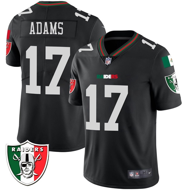 Men's Las Vegas Raiders #17 Davante Adams Black Mexico Vapor Limited Stitched Football Jersey Men's Las Vegas Raiders #17 Davante Adams Black Mexico Vapor Limited Stitched Football Jersey